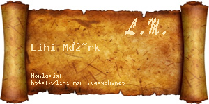 Lihi Márk névjegykártya